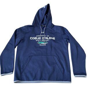 Under Armour Coeur D'Alene Golf Resort Idaho Navy Men's Hoodie Medium Loose Fit
